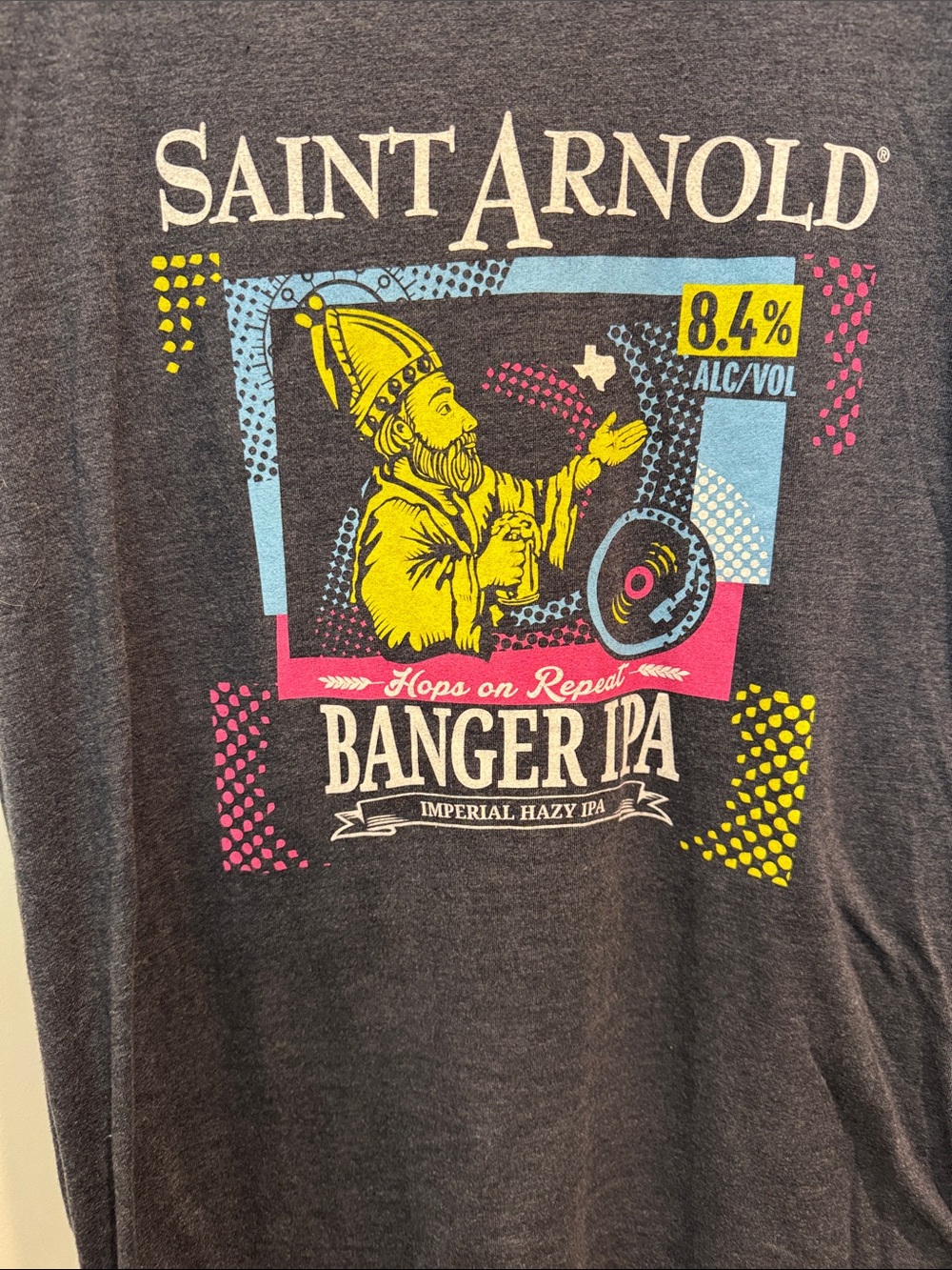 Saint Arnold Brewery Next Level Apparel Charcoal Graphic Tee - Picture 3 of 5